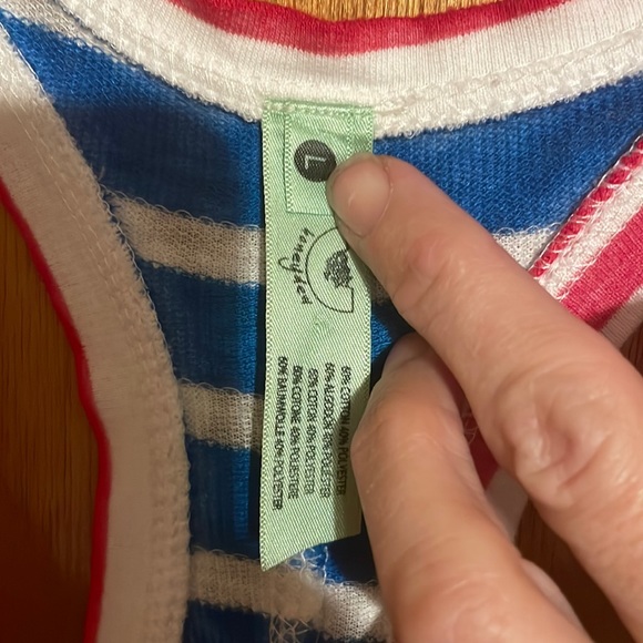 •HONEYDEW•RED/WHITE/BLUE STRIPES RACERBACK TANK TOP SIZE LARGE - Picture 2 of 8